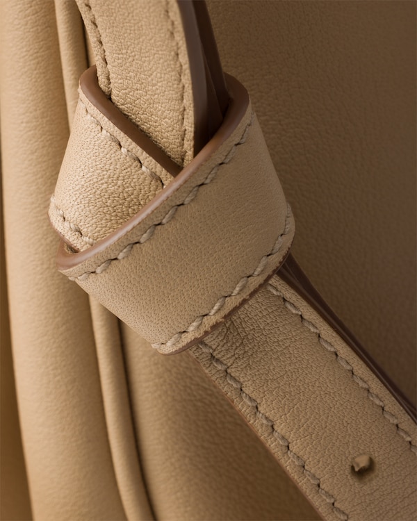 Large leather shoulder bag - Sand Beige Large leather shoulder bag - Sand Beige