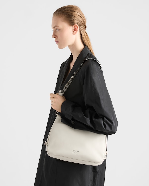 Prada Fold large leather shoulder bag - White Prada Fold large leather shoulder bag - White