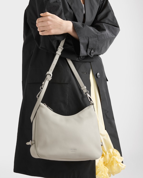 Prada Fold large leather shoulder bag - White Prada Fold large leather shoulder bag - White