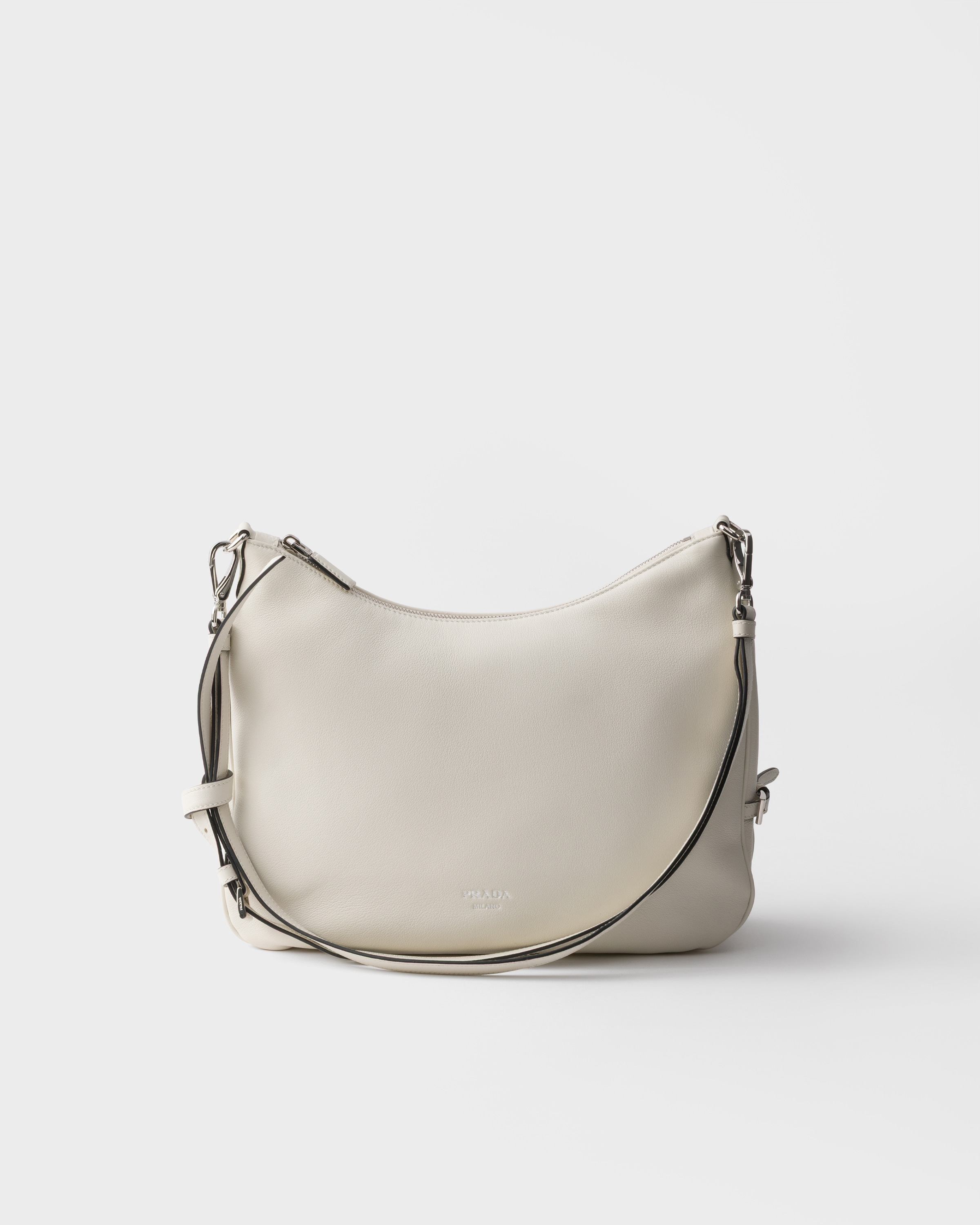 White Prada Fold large leather shoulder bag | PRADA - United States