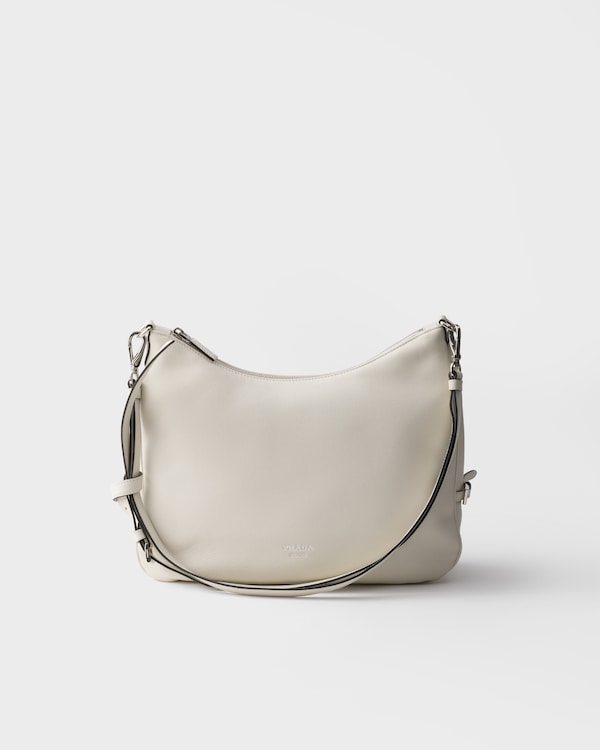 Large leather shoulder bag - White Large leather shoulder bag - White