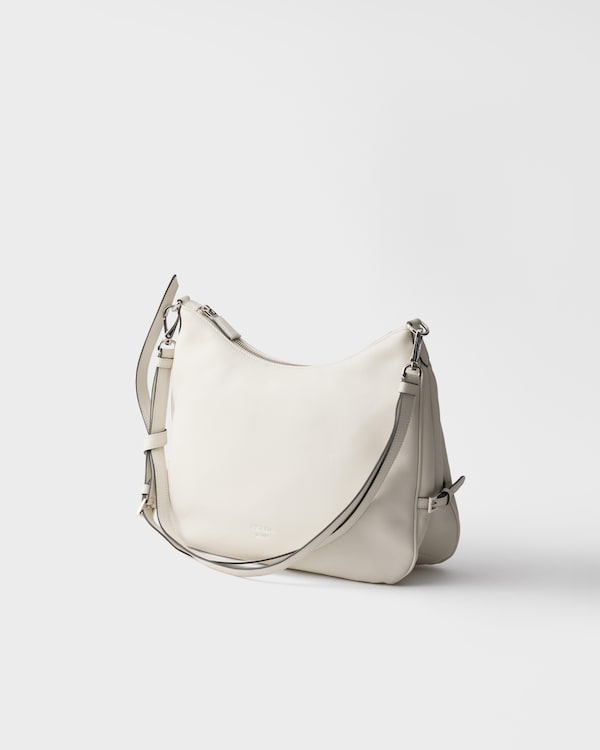 Large leather shoulder bag - White Large leather shoulder bag - White