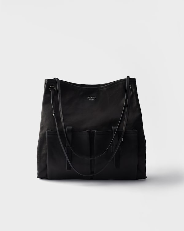 Grand sac en cuir - Noir Grand sac en cuir - Noir