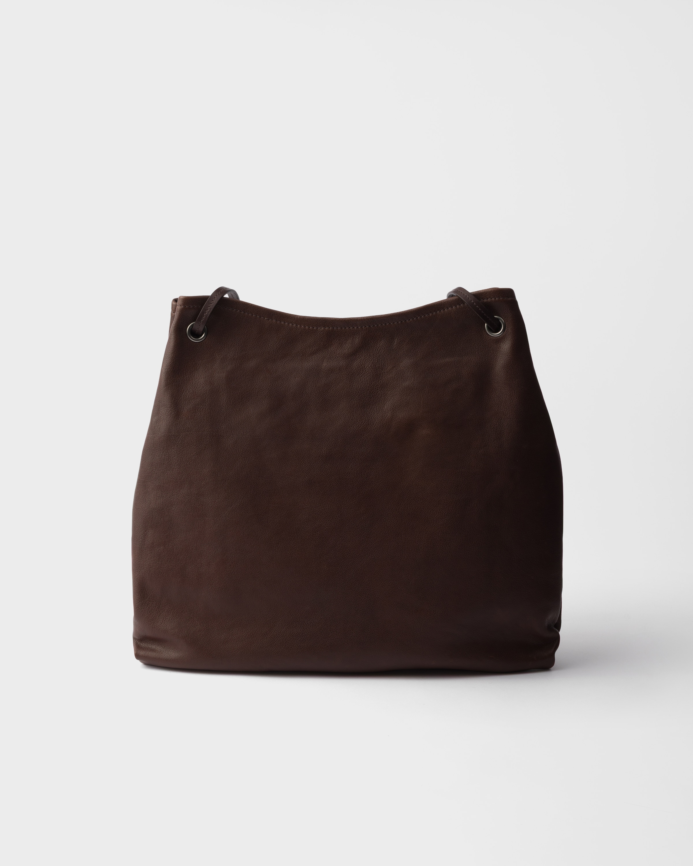 Cocoa Brown Prada Route Large Leather Bag | PRADA