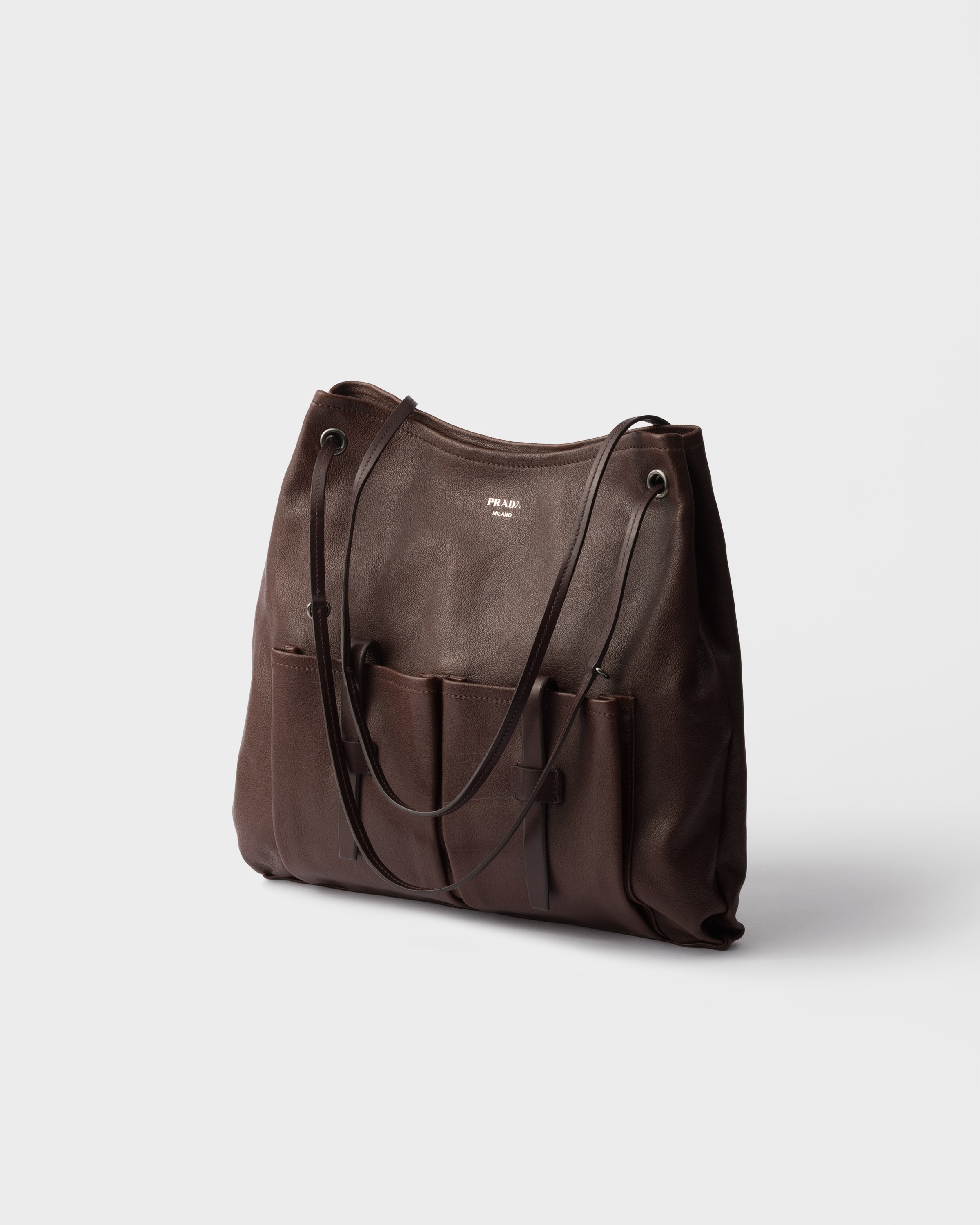 し*へ様 レアアイテム！　PRADA 大容量　ブラウン レザー ビジネスバッグ ココアブラウン ラージ レザー バッグ | PRADA - 日本