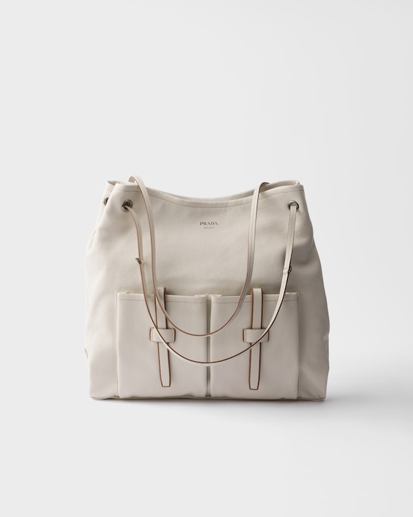 Prada Route large leather bag - Chalk White Prada Route large leather bag - Chalk White