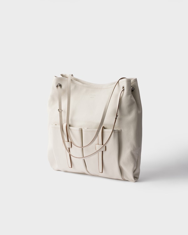 Prada Route large leather bag - Chalk White Prada Route large leather bag - Chalk White
