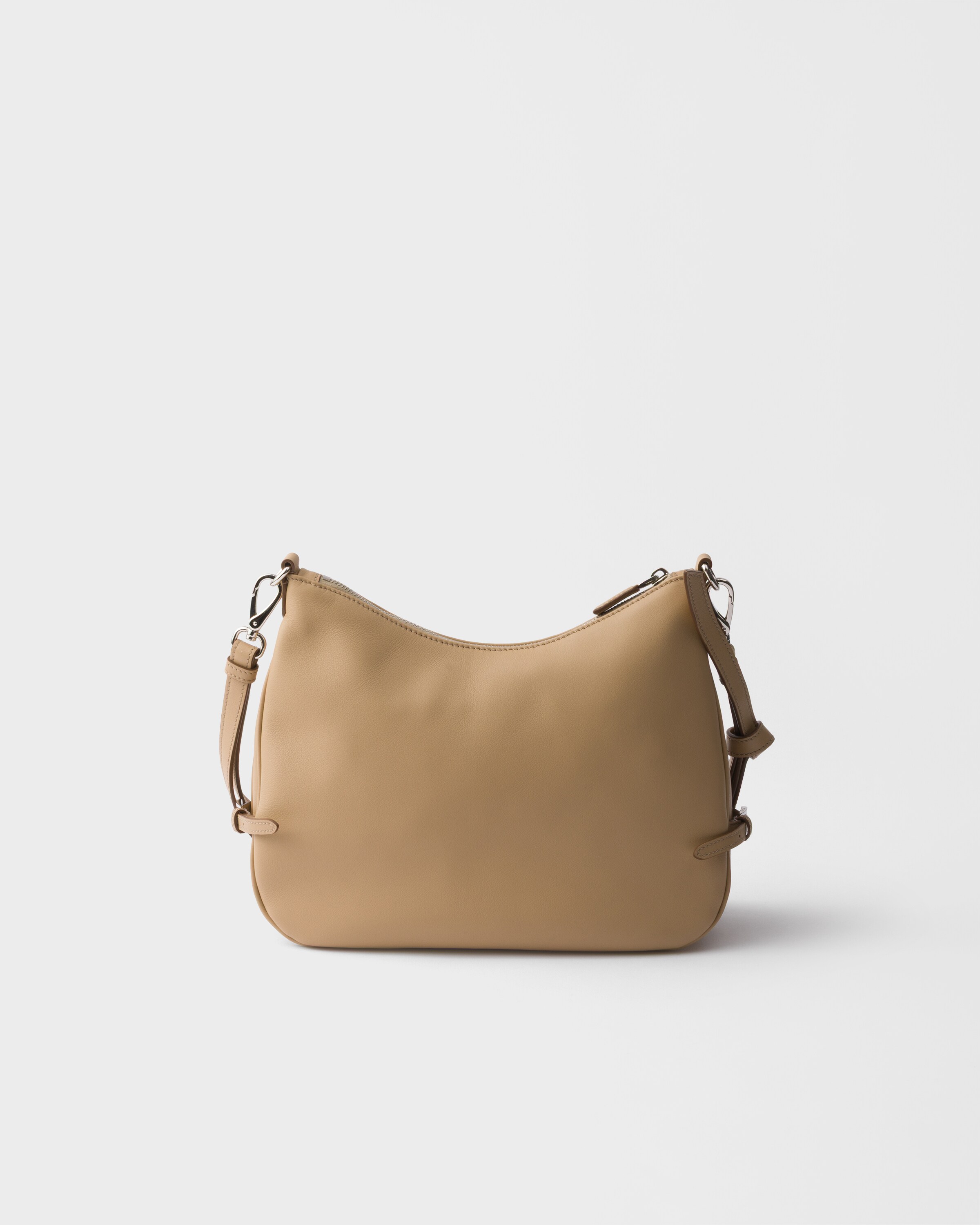 サンドベージュ プラダ フォールド ミディアム レザーバッグ | PRADA