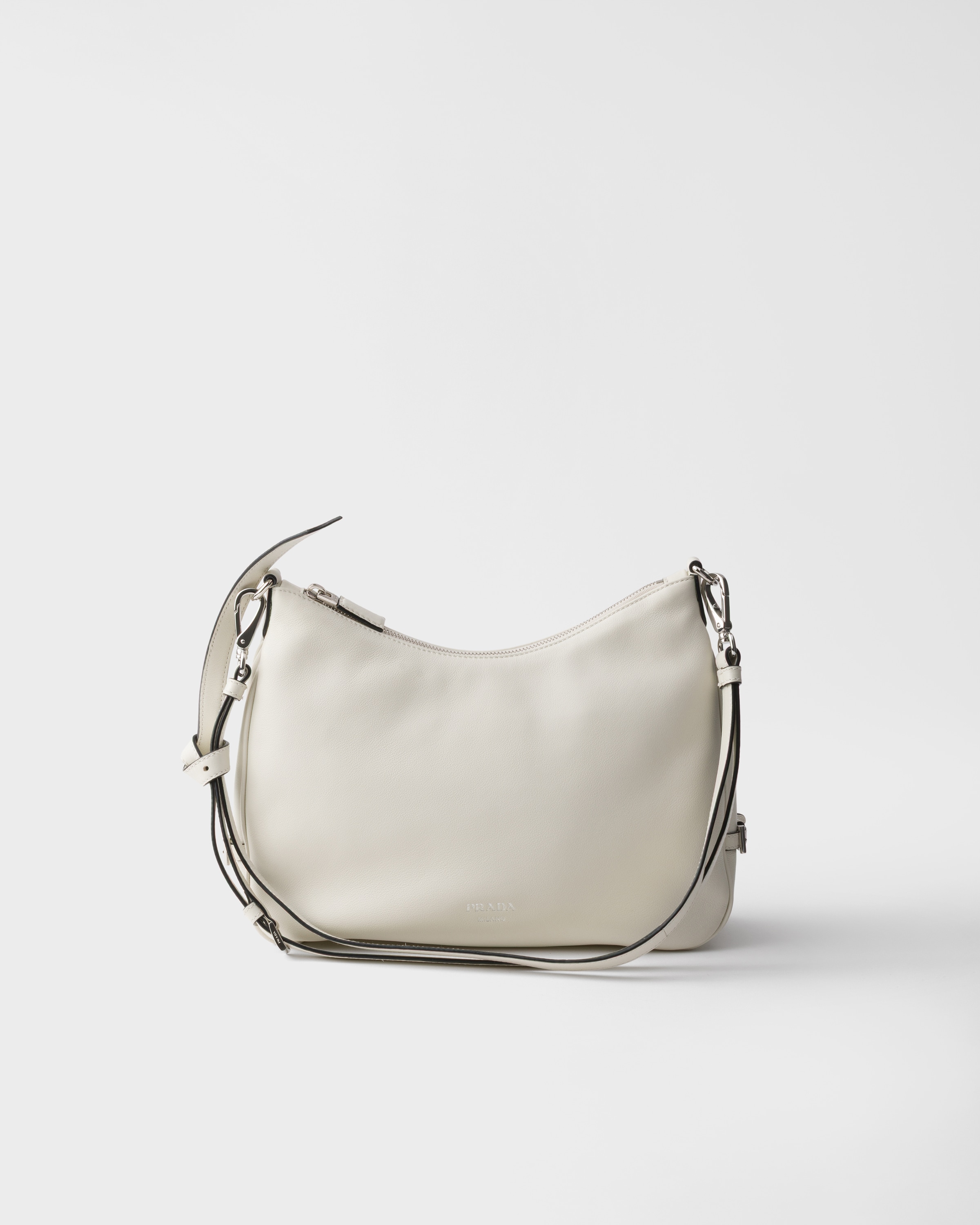 White Prada Fold medium leather bag | PRADA - United States
