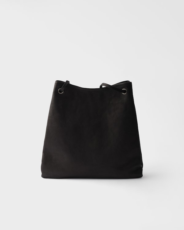 Large leather bag - Black Large leather bag - Black