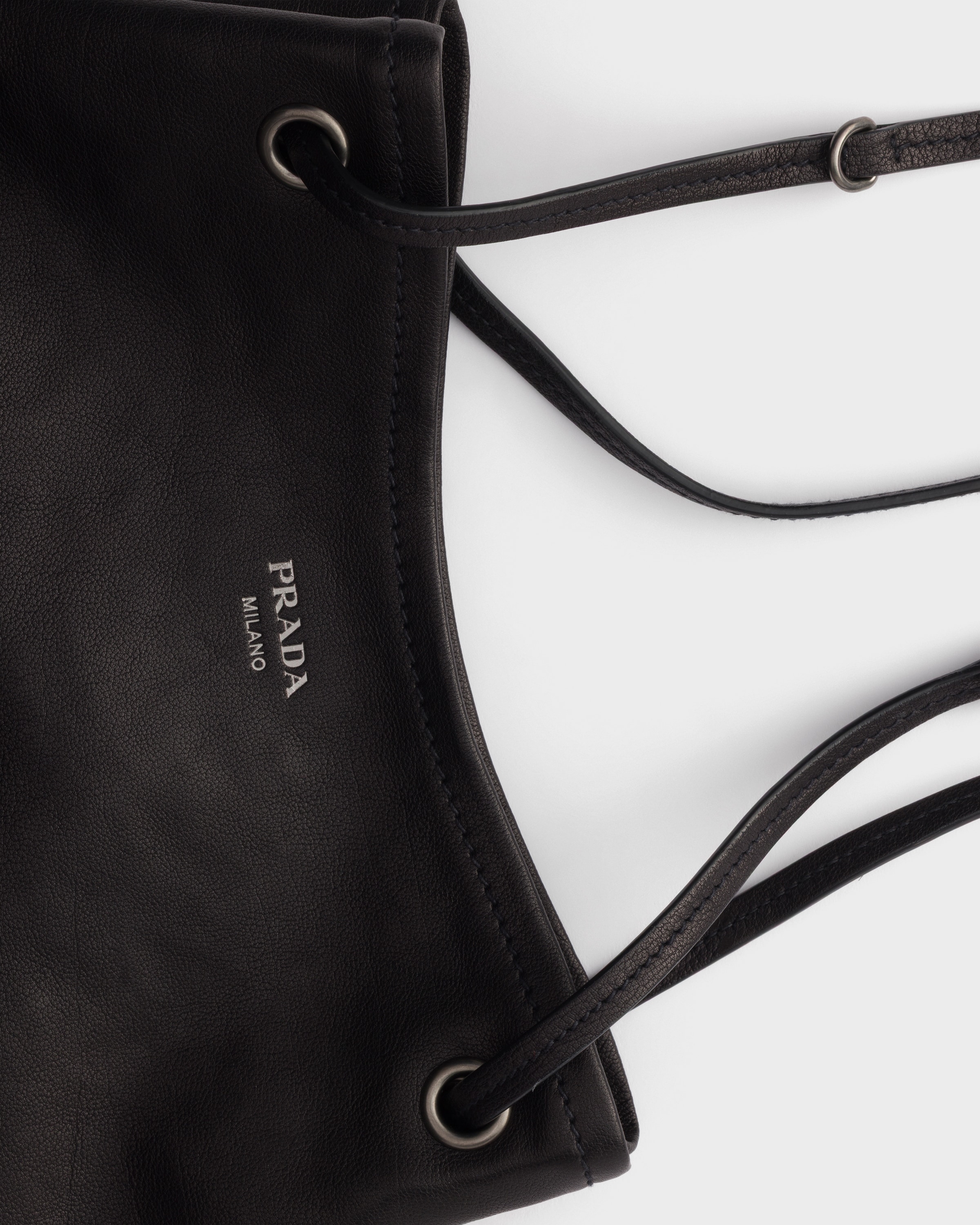 Black Prada Route Large Leather Bag | PRADA - Japan
