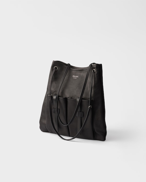 Large leather bag - Black Large leather bag - Black