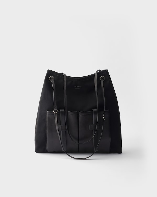 Große Prada Route Tasche aus Canvas und Leder - Schwarz Große Prada Route Tasche aus Canvas und Leder - Schwarz