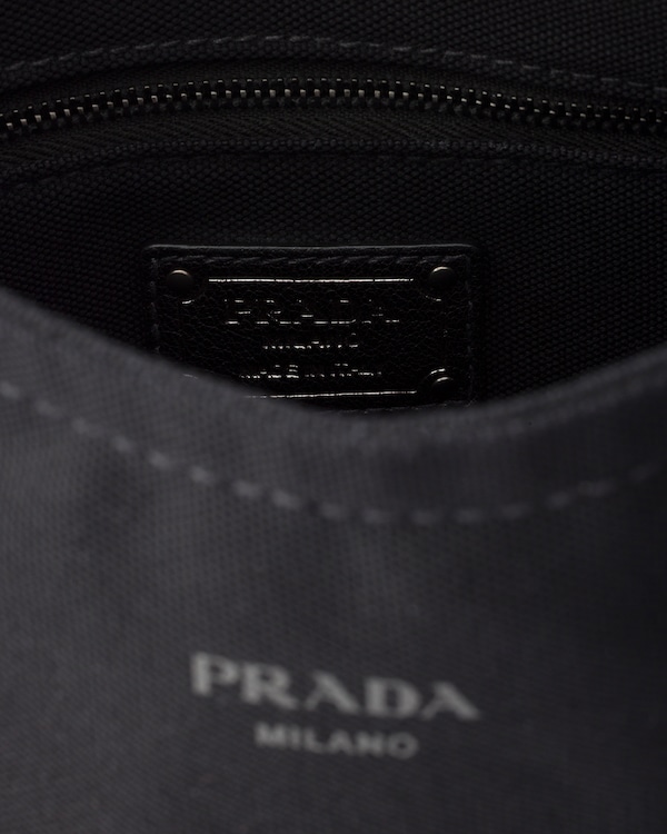 Große Prada Route Tasche aus Canvas und Leder - Schwarz Große Prada Route Tasche aus Canvas und Leder - Schwarz