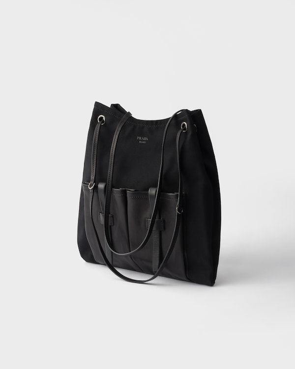 Große Prada Route Tasche aus Canvas und Leder - Schwarz Große Prada Route Tasche aus Canvas und Leder - Schwarz