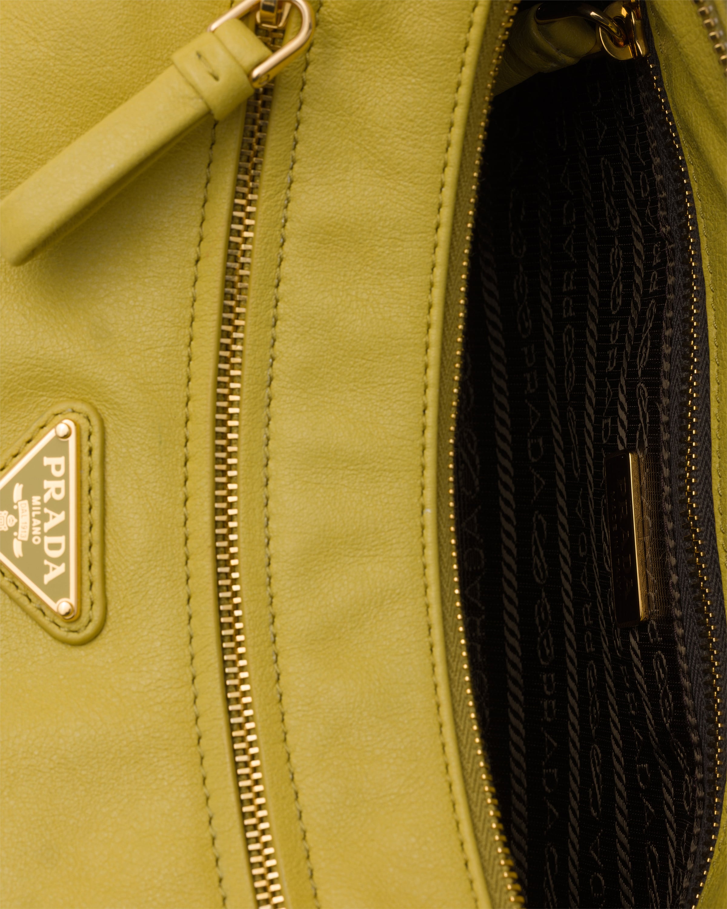Citron Yellow Small leather bag | PRADA - United States