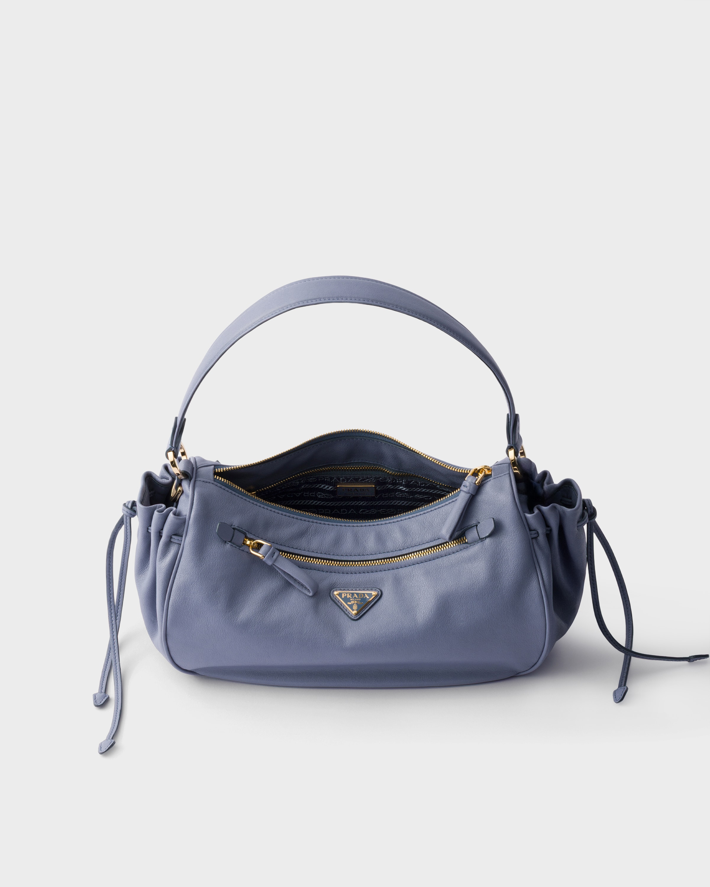 Aviation Blue Small leather bag | PRADA - United States