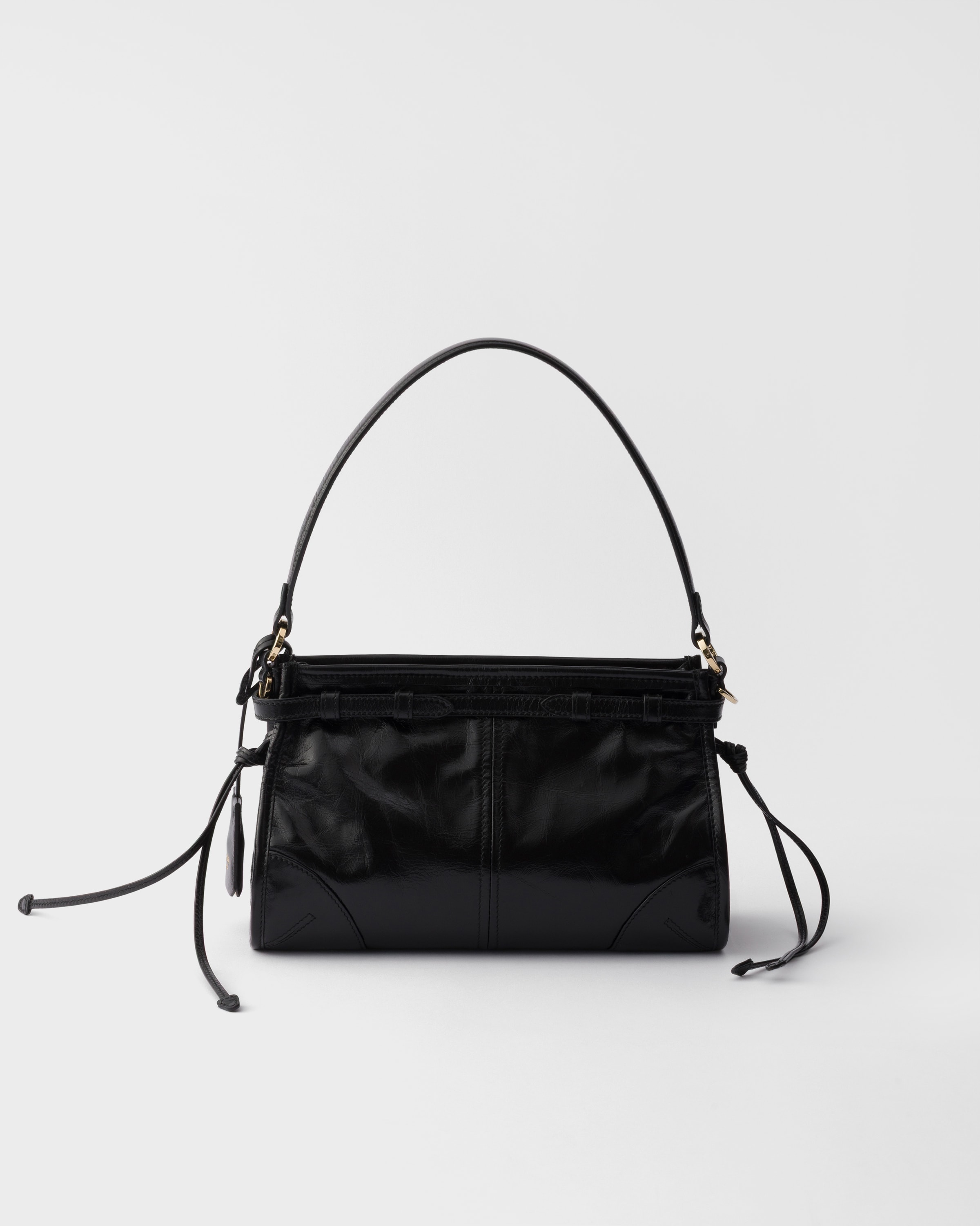 ブラック プラダ ボニー スモール レザー ハンドバッグ | PRADA - 日本