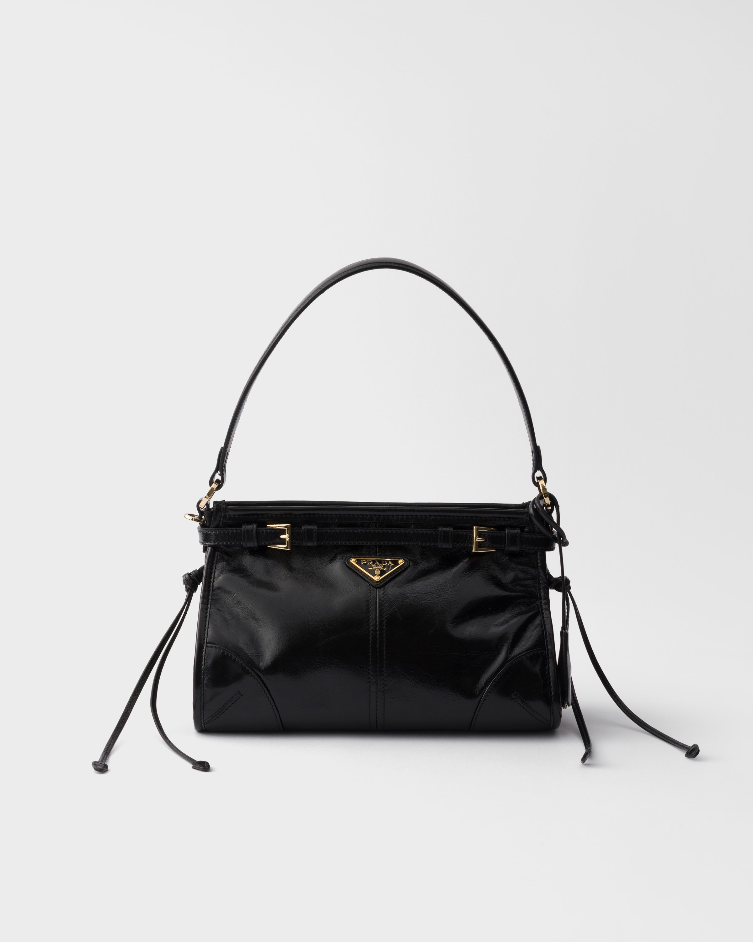 ブラック プラダ ボニー スモール レザー ハンドバッグ | PRADA - 日本