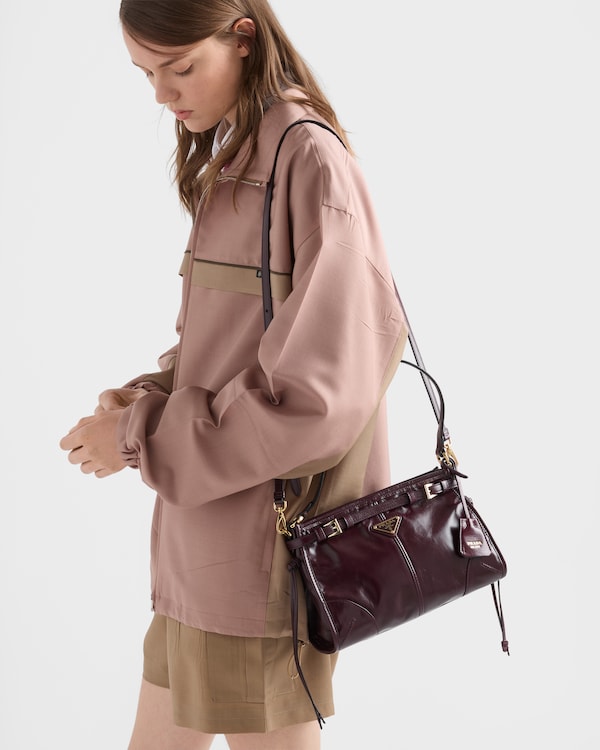 Prada Bonnie small leather handbag - Burgundy Prada Bonnie small leather handbag - Burgundy