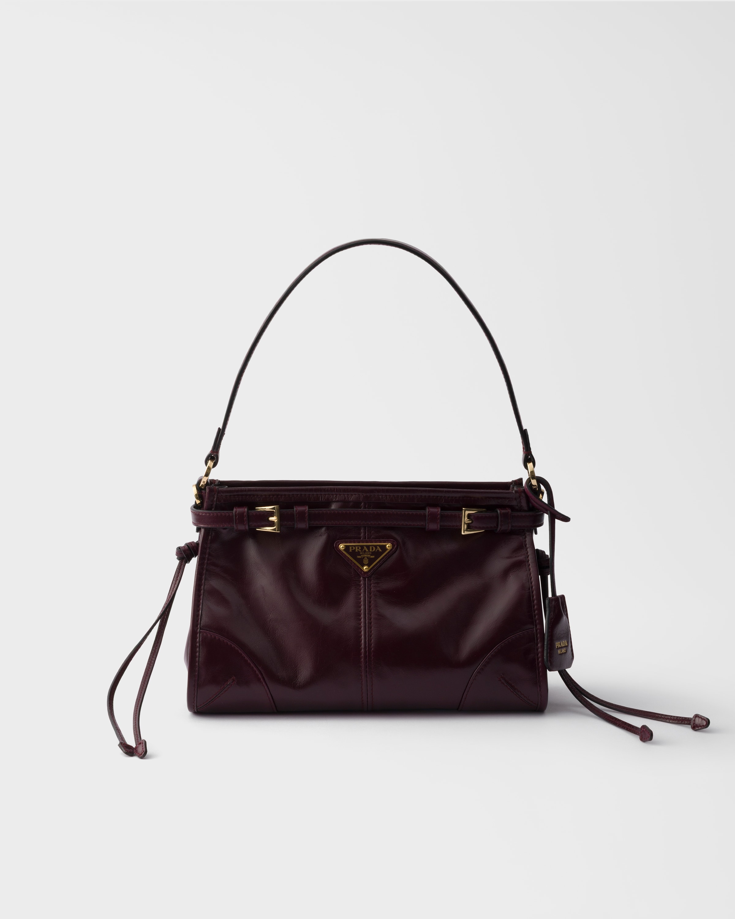 Burgundy Prada Bonnie small leather handbag | PRADA - Turkey