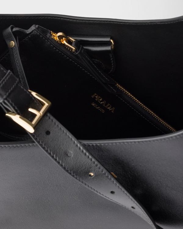 Grand sac Prada Boogie en cuir - Noir Grand sac Prada Boogie en cuir - Noir