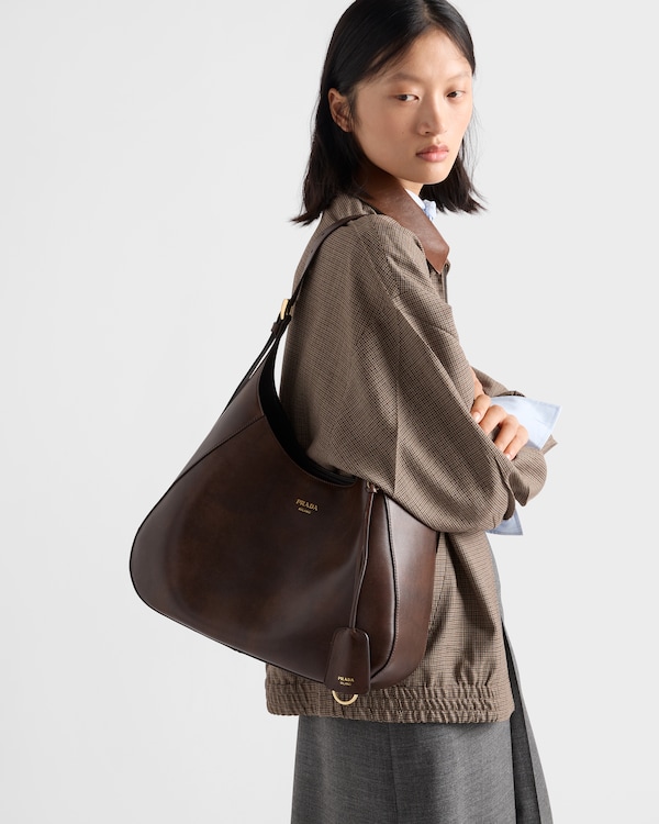 Prada Boogie large leather bag - Cocoa Brown Prada Boogie large leather bag - Cocoa Brown