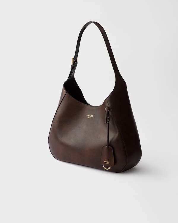 Grand sac Prada Boogie en cuir - Marron Cacao Grand sac Prada Boogie en cuir - Marron Cacao