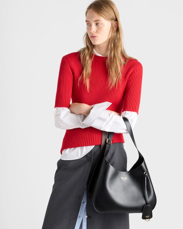 Prada Boogie medium leather bag - Black Prada Boogie medium leather bag - Black