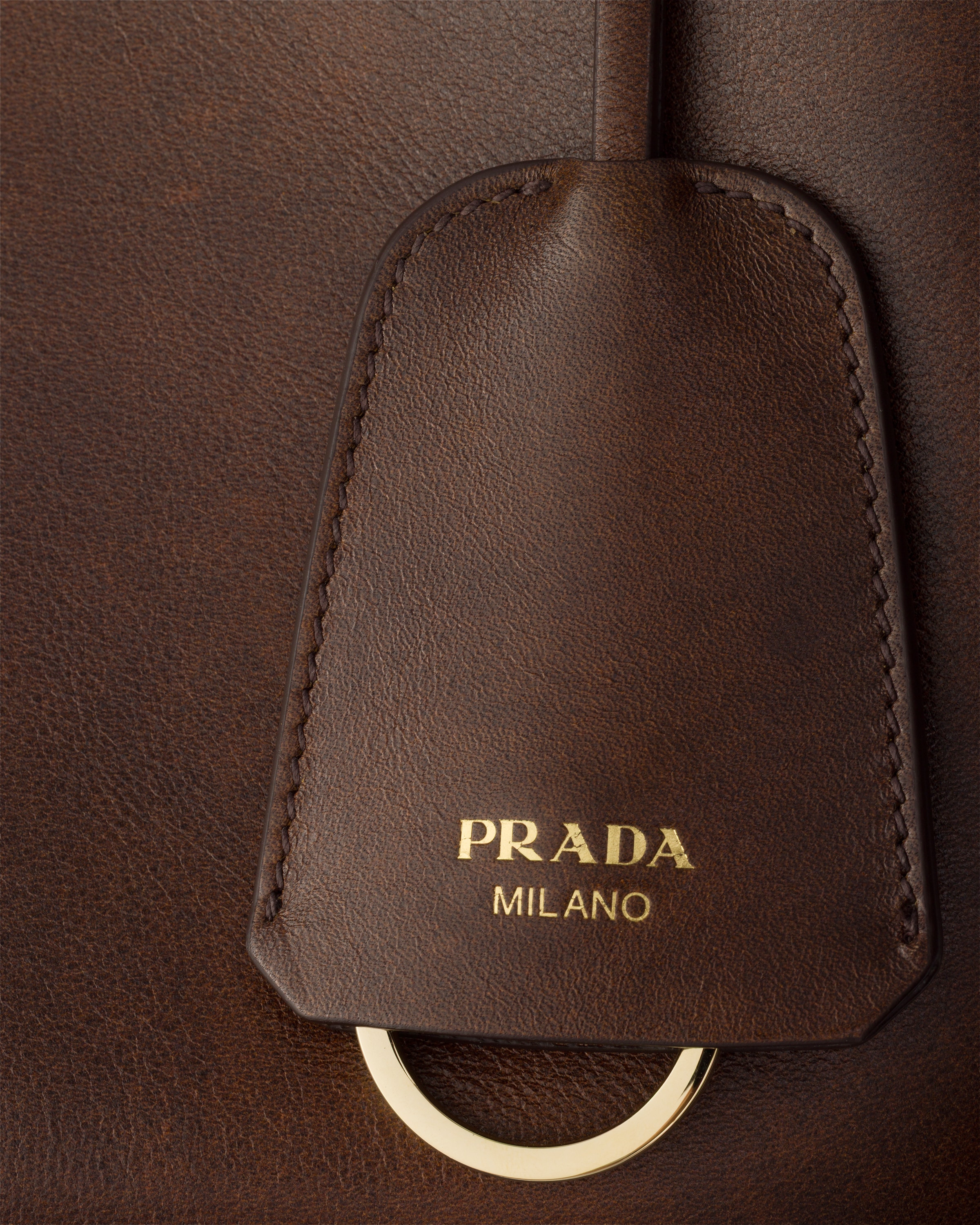Cocoa Brown Prada Boogie Medium Leather Bag | PRADA