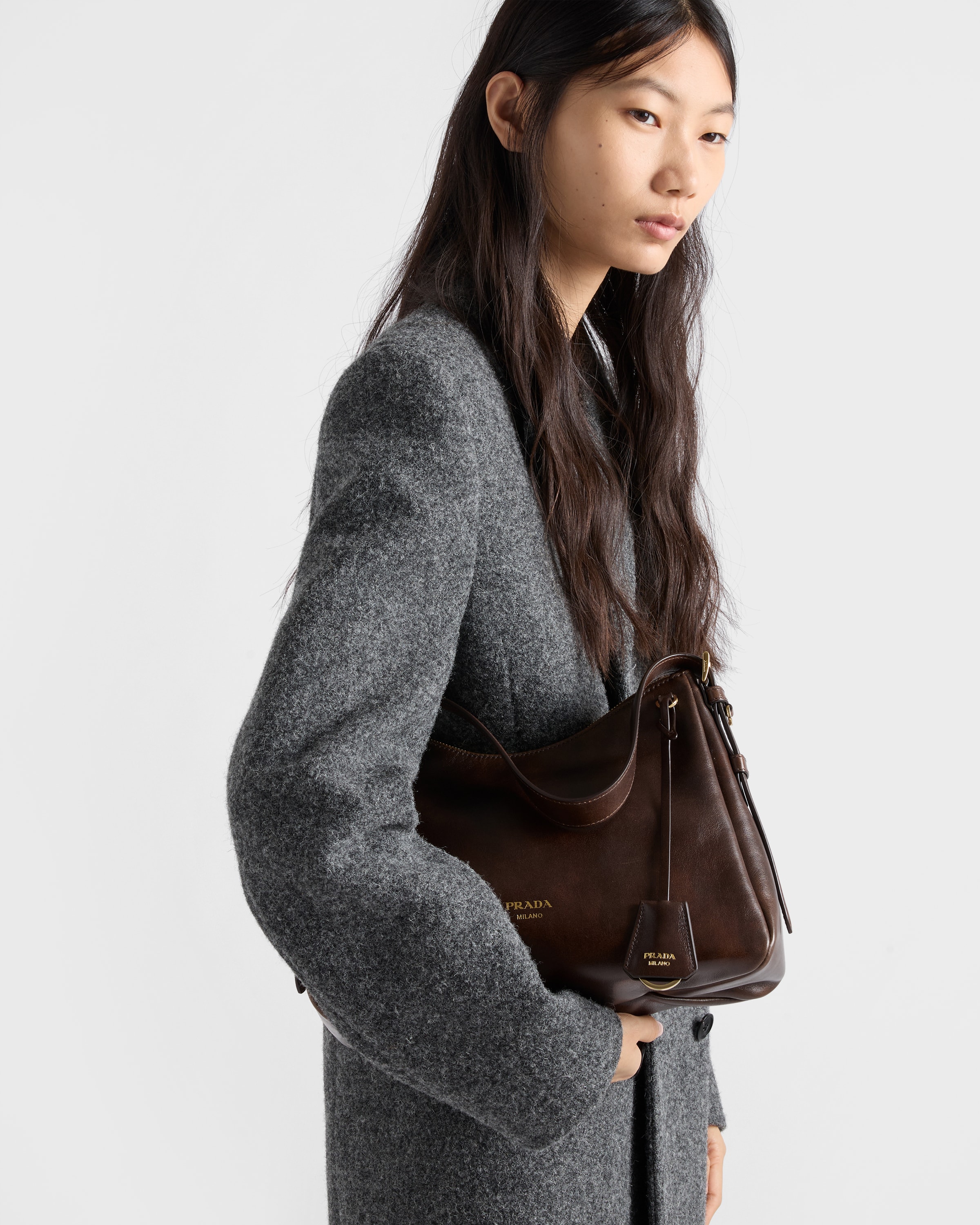 Prada Aimée medium leather shoulder bag