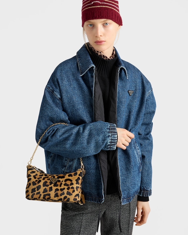 Printed calf hair leather mini-bag - Honey Printed calf hair leather mini-bag - Honey