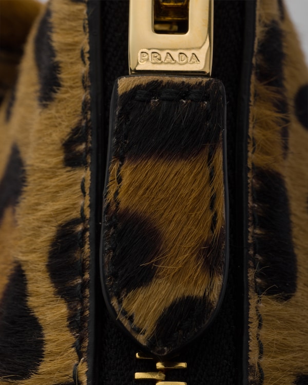 Printed calf hair leather mini-bag - Honey Printed calf hair leather mini-bag - Honey