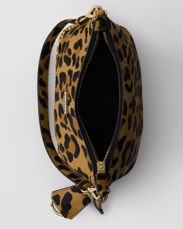 Printed calf hair leather mini-bag - Honey Printed calf hair leather mini-bag - Honey