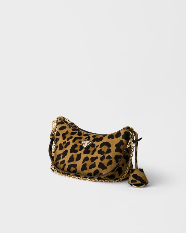 Printed calf hair leather mini-bag - Honey Printed calf hair leather mini-bag - Honey