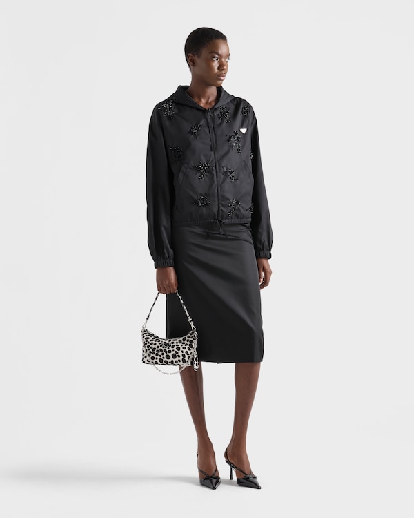 Printed calf hair mini-bag - White/Black Printed calf hair mini-bag - White/Black