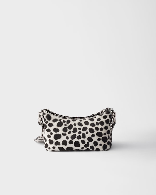 Printed calf hair mini-bag - White/Black Printed calf hair mini-bag - White/Black