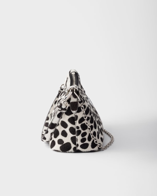 Printed calf hair mini-bag - White/Black Printed calf hair mini-bag - White/Black