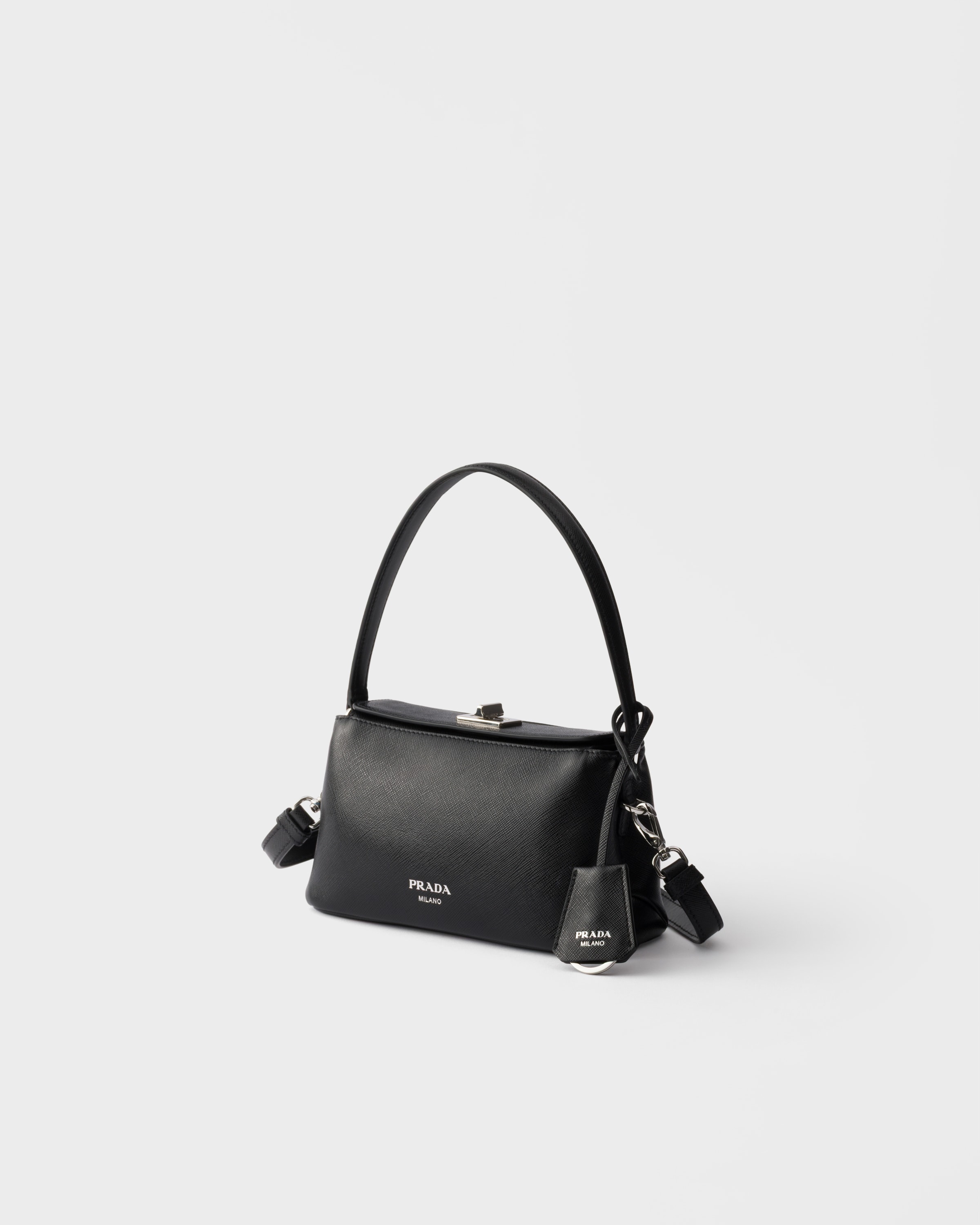 ブラック プラダ アヴォワール サフィアーノレザー ミニバッグ | PRADA