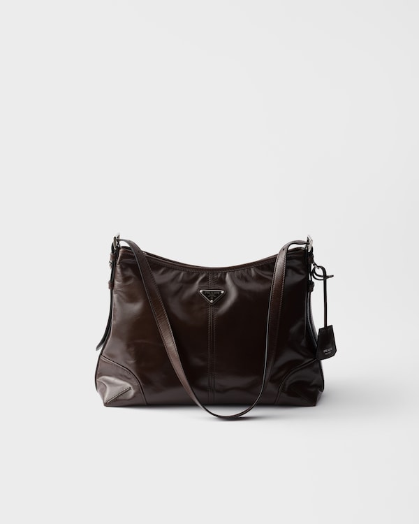 Prada Aimèe large leather shoulder bag - Dark Brown Prada Aimèe large leather shoulder bag - Dark Brown