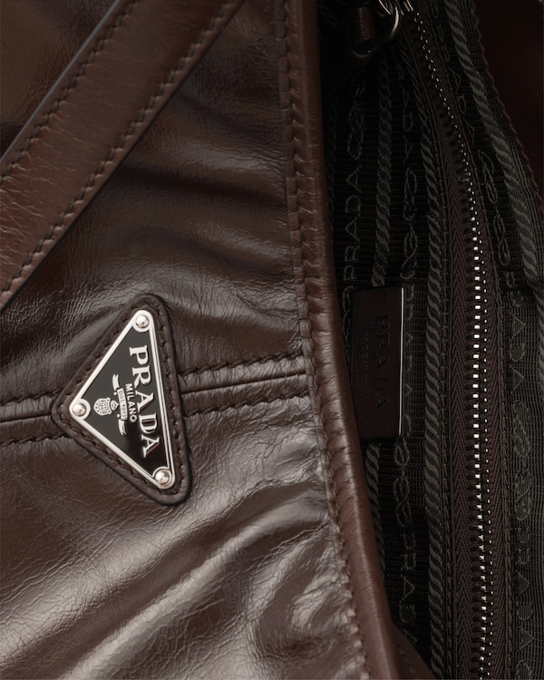 Prada Aimèe large leather shoulder bag - Dark Brown Prada Aimèe large leather shoulder bag - Dark Brown