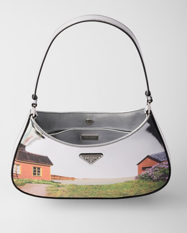 Prada Cleo printed brushed leather shoulder bag Prada Cleo printed brushed leather shoulder bag