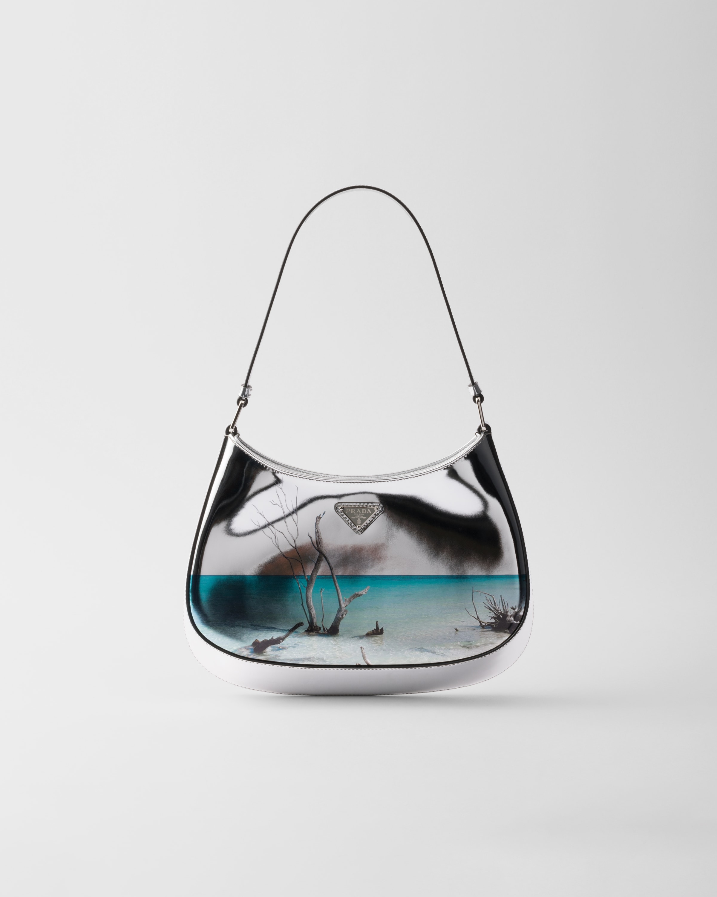 ショルダーバッグ・ポシェット Prada Silver Leather Cleo Shoulder Bag Silver Prada Cleo Brushed Leather Shoulder Bag | PRADA
