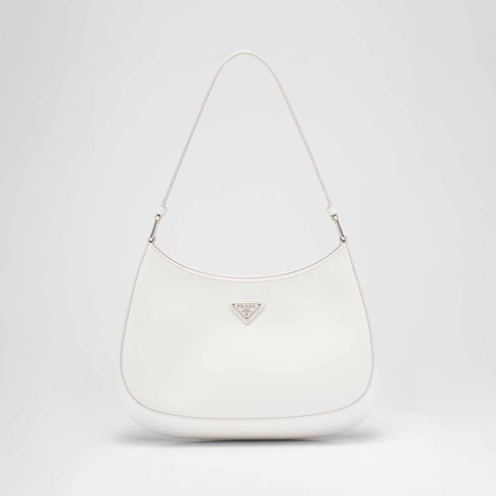 White Prada Cleo brushed leather shoulder bag | Prada