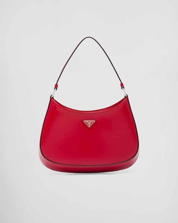 Prada Cleo brushed leather shoulder bag - Scarlet Prada Cleo brushed leather shoulder bag - Scarlet