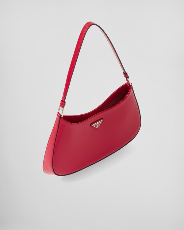 Prada Cleo brushed leather shoulder bag - Scarlet Prada Cleo brushed leather shoulder bag - Scarlet