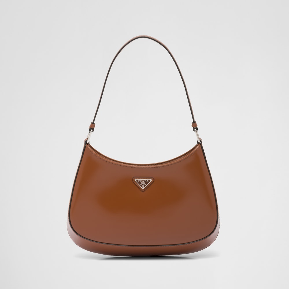 ブラウン プラダ クレオ ブラッシュドレザー ショルダーバッグ | Prada