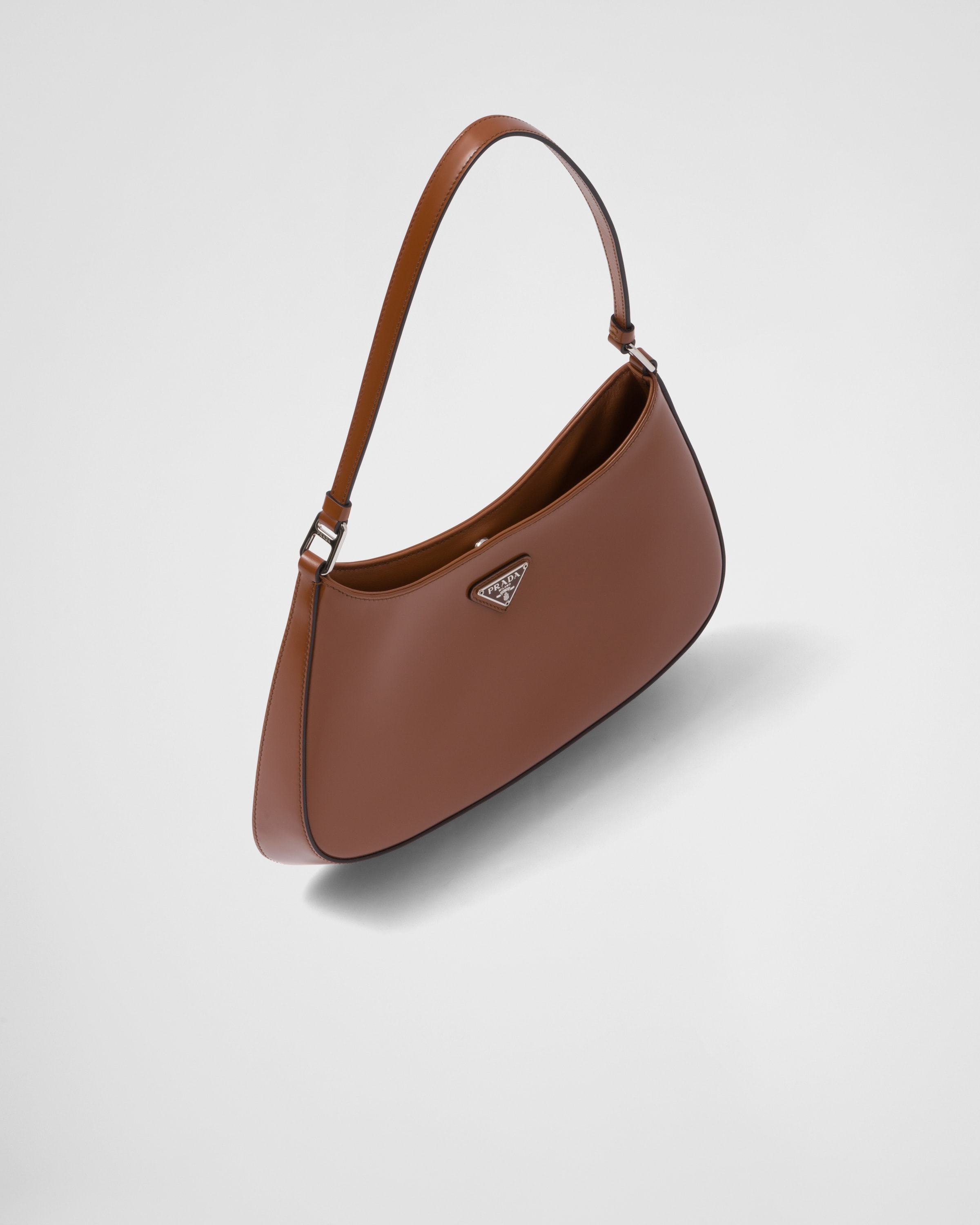 Tobacco Prada Cleo brushed leather shoulder bag | Prada