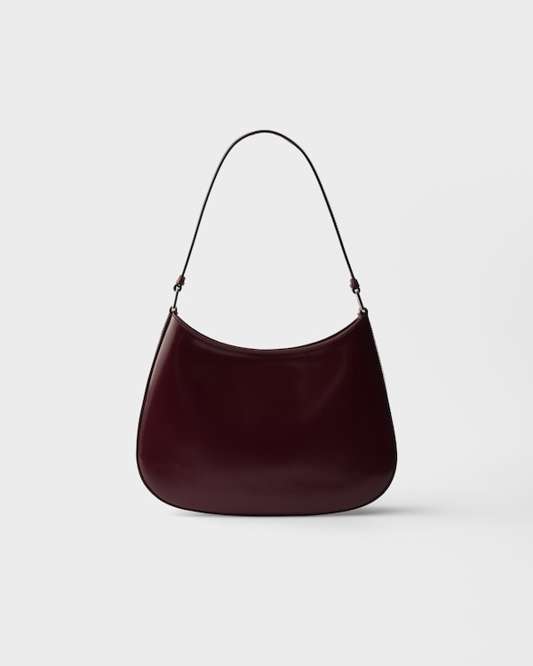 Prada Cleo brushed leather shoulder bag - Burgundy Prada Cleo brushed leather shoulder bag - Burgundy