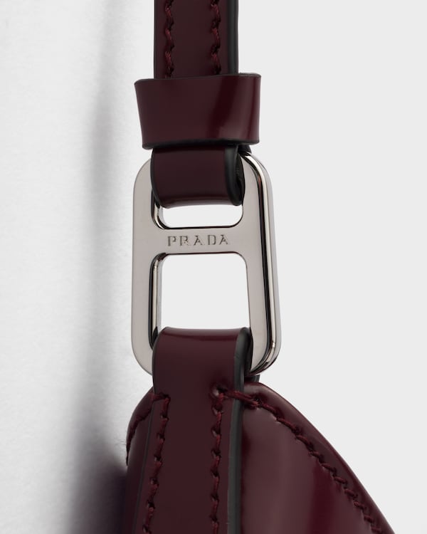 Prada Cleo brushed leather shoulder bag - Burgundy Prada Cleo brushed leather shoulder bag - Burgundy